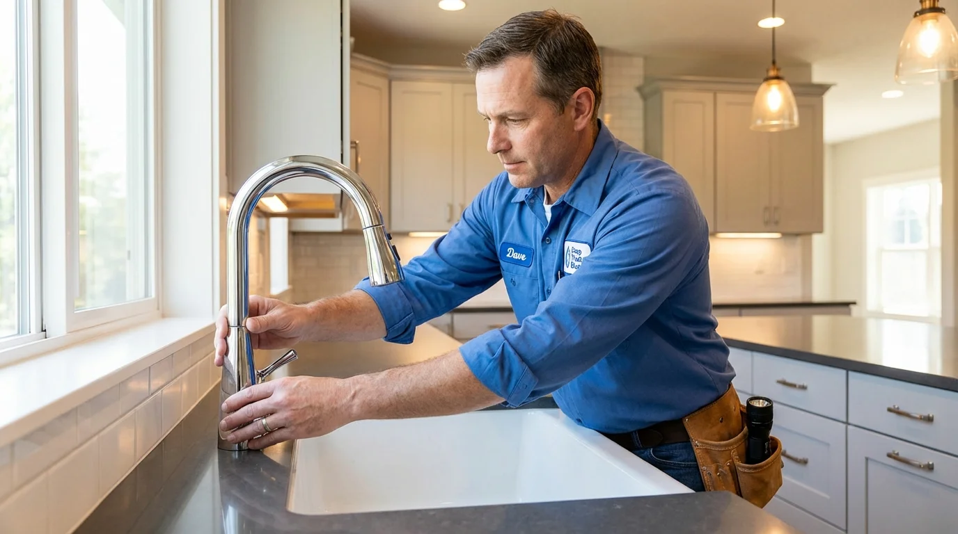 Kitchen faucet installation by Johns Plumbing LLC in Farmland